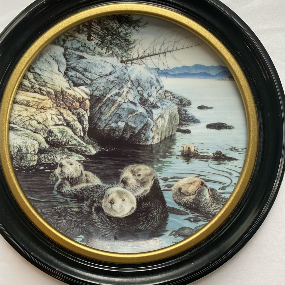Collector’s “Otter Family” Decorative Plate 11-1/4”